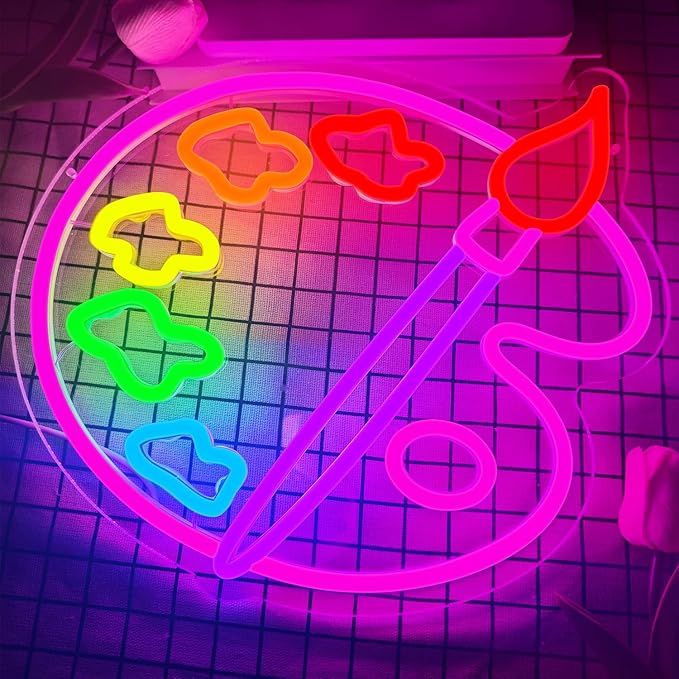 Paint Palette Neon Sign Art Studio Room Led Lights Dimmable Led Signs - Image 2