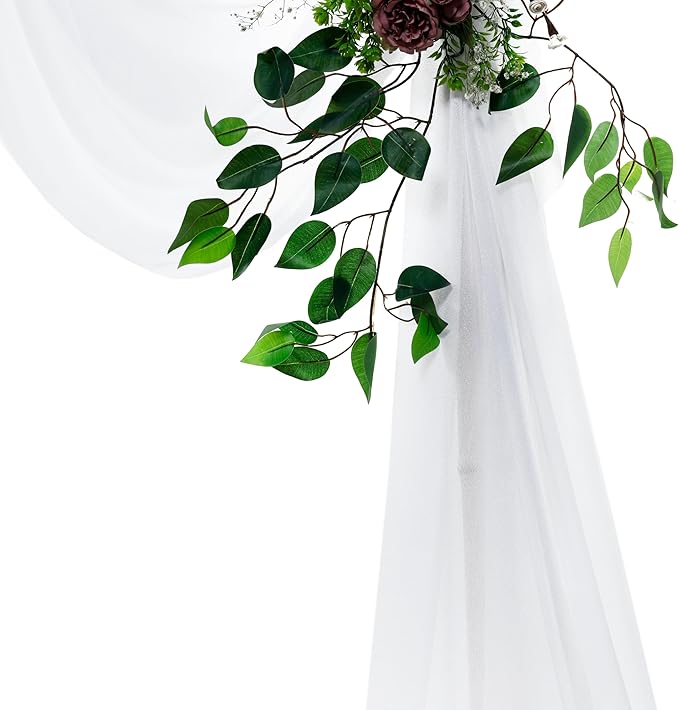 VDS Pack of 2 Panel Wedding Arch Draping Fabric Sheer Chiffon Fabric Drapery - Image 4