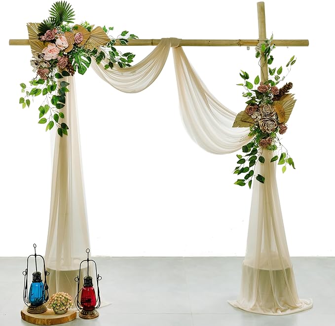 VDS Pack of 1 Panel Wedding Arch Draping Fabric Sheer Chiffon Fabric Drapery - Image 2