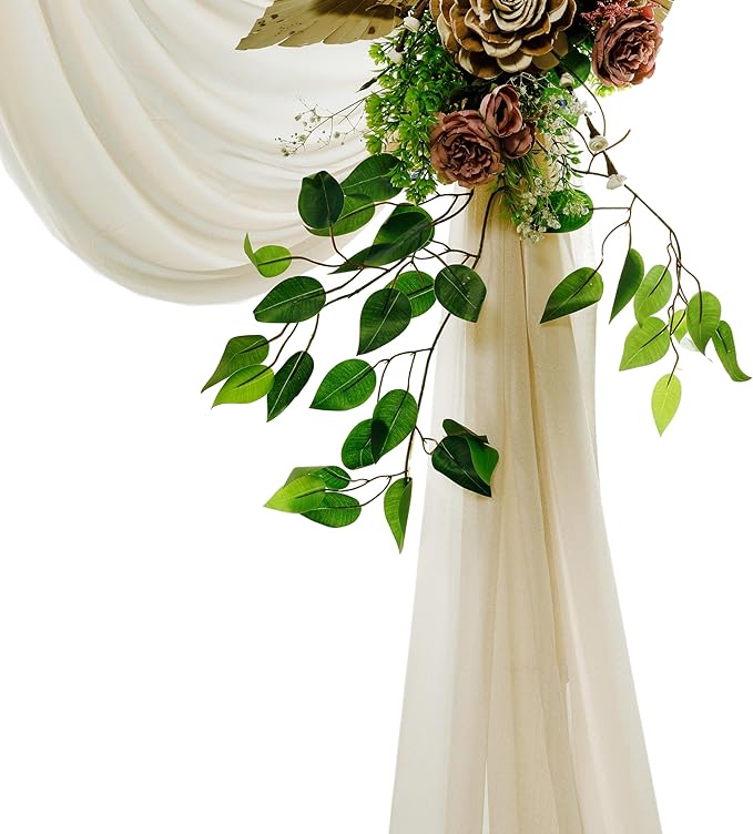 VDS Pack of 1 Panel Wedding Arch Draping Fabric Sheer Chiffon Fabric Drapery - Image 4