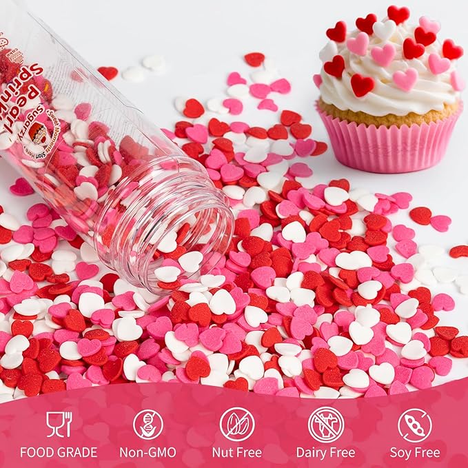 Edible Heart Sprinkles, Sugar Sprinkles - Image 5