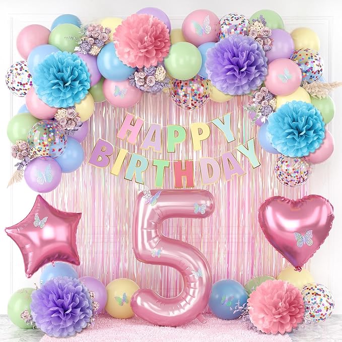 Pastel 5th Birthday Party Decorations by KAINSY