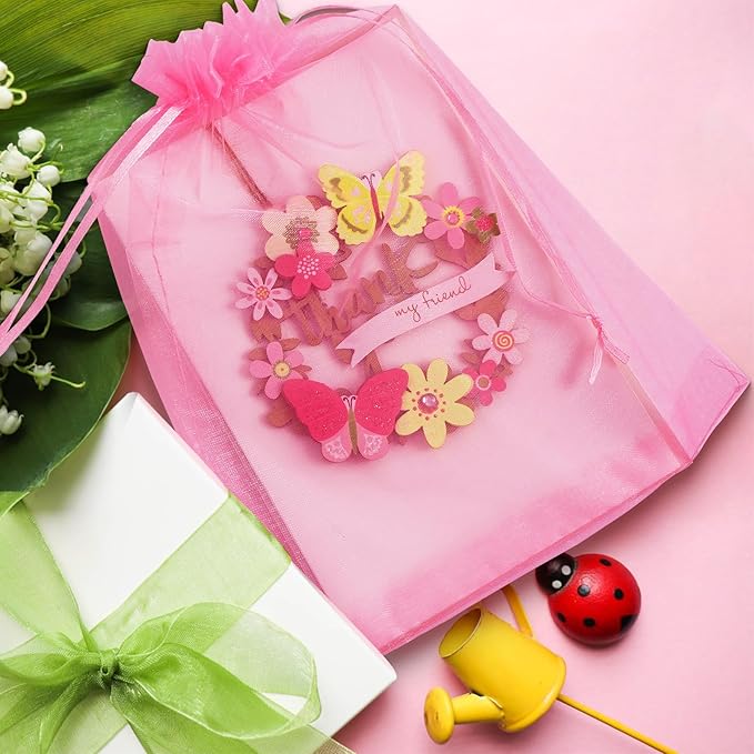 ANZNKU 100 Pack Premium Sheer Organza Bags 6x9 inches Mesh Bags Drawstring - Image 3