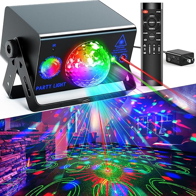 Party Lights, Disco Light Dj Disco Ball LED Sound Activated Stage Lights by caivimvn