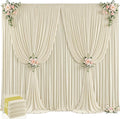 20ft x 12ft Beige Backdrop Curtains Wrinkle Free Backdrop Curtain by Tao-GePartyDecorations