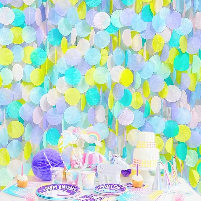205Ft Pastel Party Decorations Big Circle Dot Backdrop Garland Pastel Tissue by pinkblume