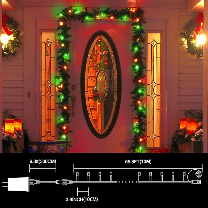 LAMPHOME 33ft Christmas Decorative Mini Lights, 100 LED Transparent Wire Fairy - Image 3