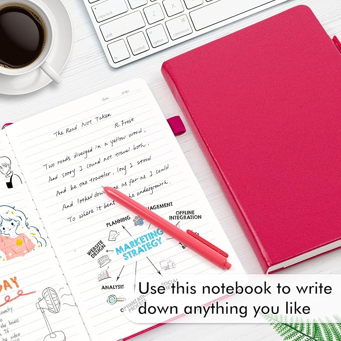 feela 5 Pack Notebooks Journals Bulk, Hardcover Notebook Classic Ruled Lined - Image 4