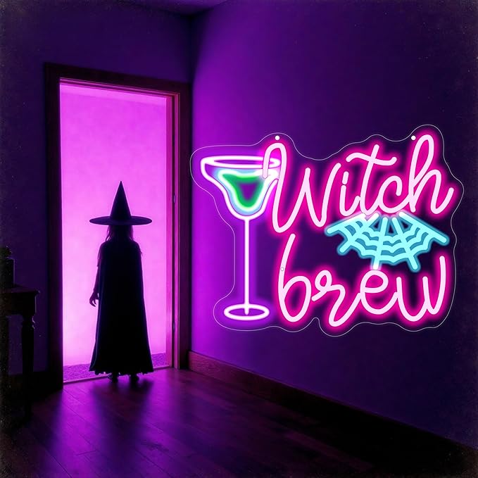 Witch Brew Neon Sign, Witches LED Light, Halloween Neon Sign, Gothic Decor Sign by Mingxigo