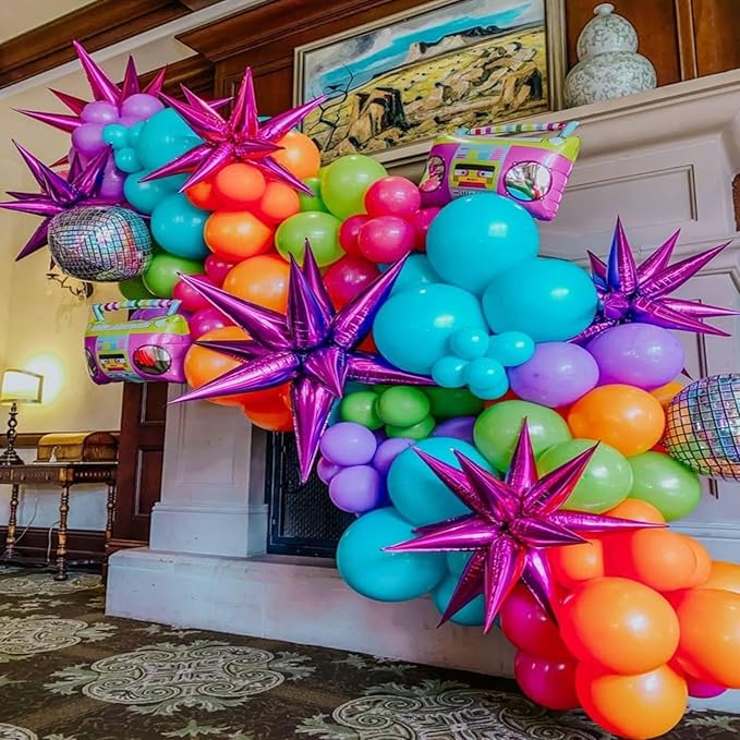 Purple Star Balloons 12pcs, 27/22 Inch Foil Star Explosion Balloons, Large - Image 7