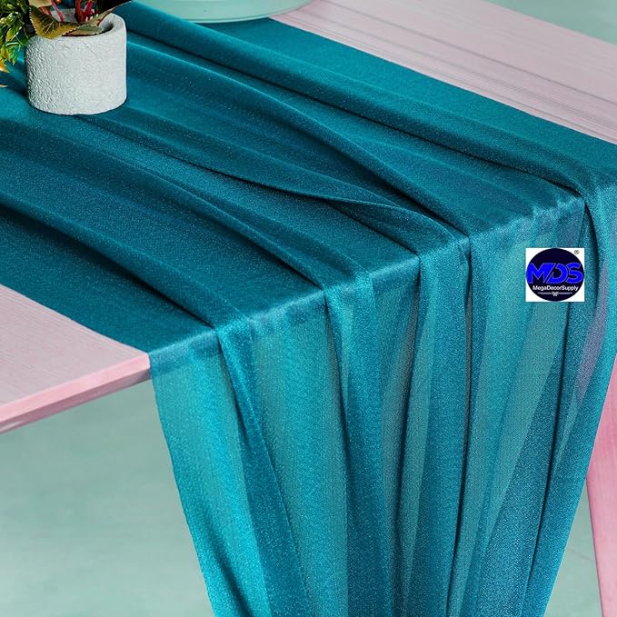 MDS 10 Pack 10ft Chiffon Table Runner 29 x 120 Inches Sheer Wedding Runner - Image 5