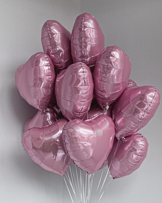 Pink Heart Balloons, 18Inch Pearl Pink Helium Balloon - Image 3