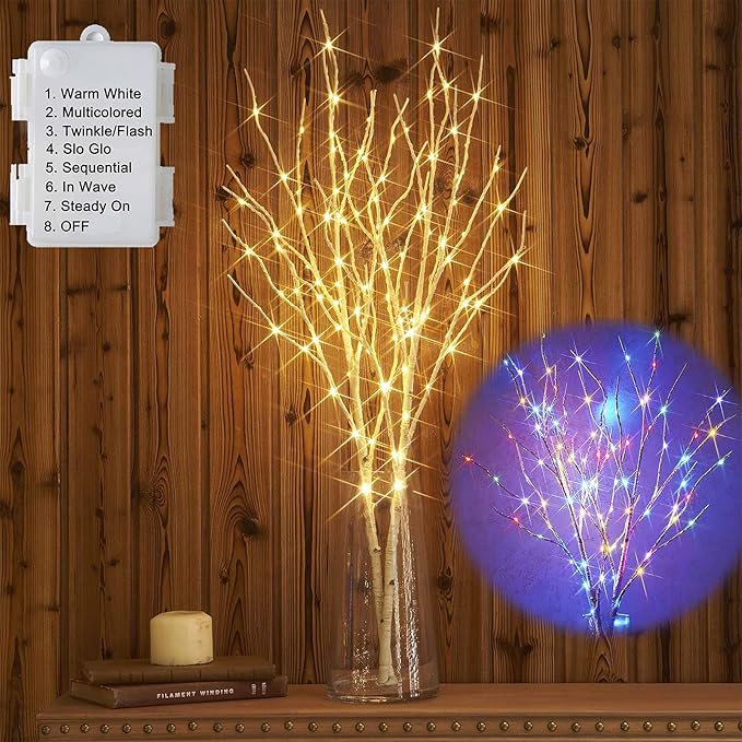 Birchlitland Lighted Birch Branch ​Battery Operated - Image 2