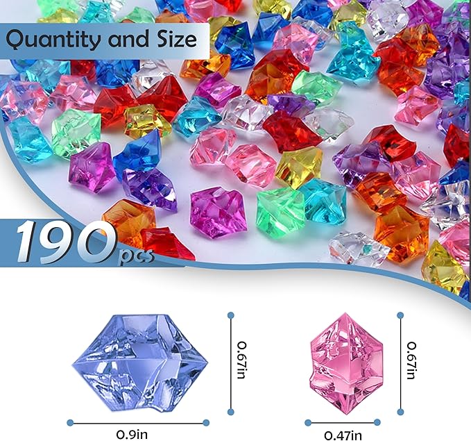 Multicolor Vase Fillers Sparkling Fake Crush Ice Rocks Acrylic Diamonds - Image 2