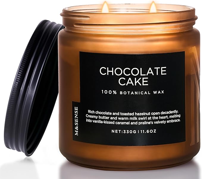 M&SENSE Chocolate Layer Cake Scent Candles, Large 11.6oz Natural Soy Wax 70 by MSENSE