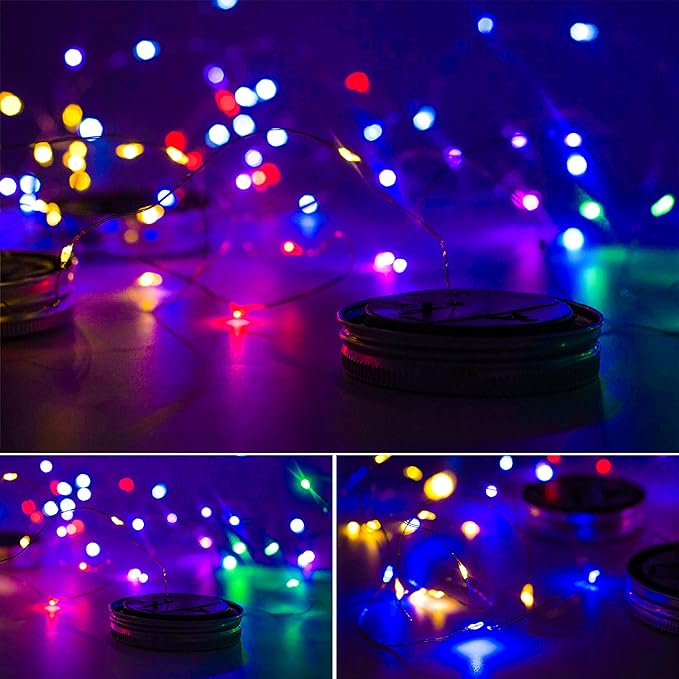 Upgraded Solar Mason Jar Lights, 8 Pack 10 LED Waterproof Fairy Firefly Jar - Image 8