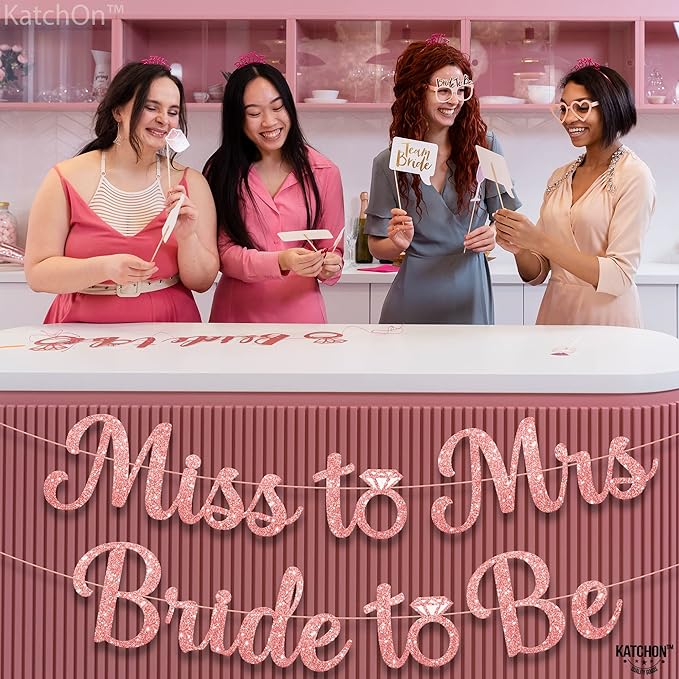 KatchOn, Rose Gold Miss to Mrs Bride to Be Banner - Image 5