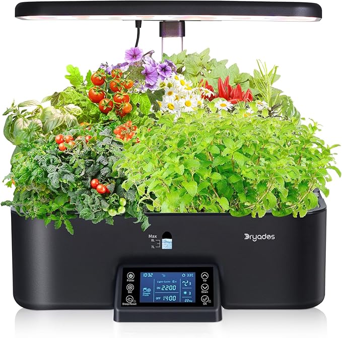 Indoor Gardening 17 Pods Hydroponics Growing System Kit Smart Lighting Setting by Dryades