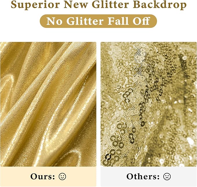 Outpain 30x10ft Gold Sequin Backdrop Curtains -Heavy Duty Gold Photography - Image 2
