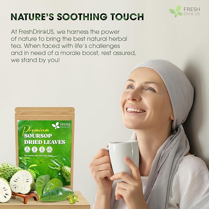 FreshDrinkUS, 120+ Premium Soursop Graviola Dried Leaves Tea, 40 Cups, 120-130 - Image 8