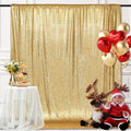 PartyDelight Sparkly Gold 8FT X 8FT Sparkly Sequin Backdrop Curtains by PartyDelight