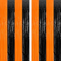 2 Pack Halloween Photo Backdrop, 3.28 FT x 7.05 FT Orange and Black Party by ZATAYE