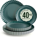 Trendables Scalloped Paper Plates 8.5 Inch & 10.5 Inch 40 Pcs Dinner Plate Set by Trendables