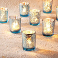 Homemory 36 Pcs Blue Votive Candle Holders, Mercury Glass Candle Holder by Homemory