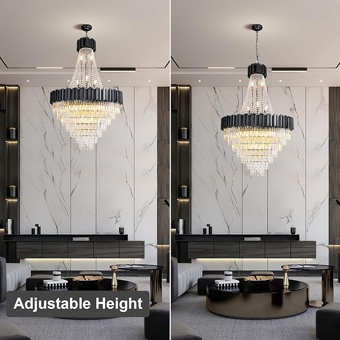 54" Luxury Long Crystal Chandelier - Image 4