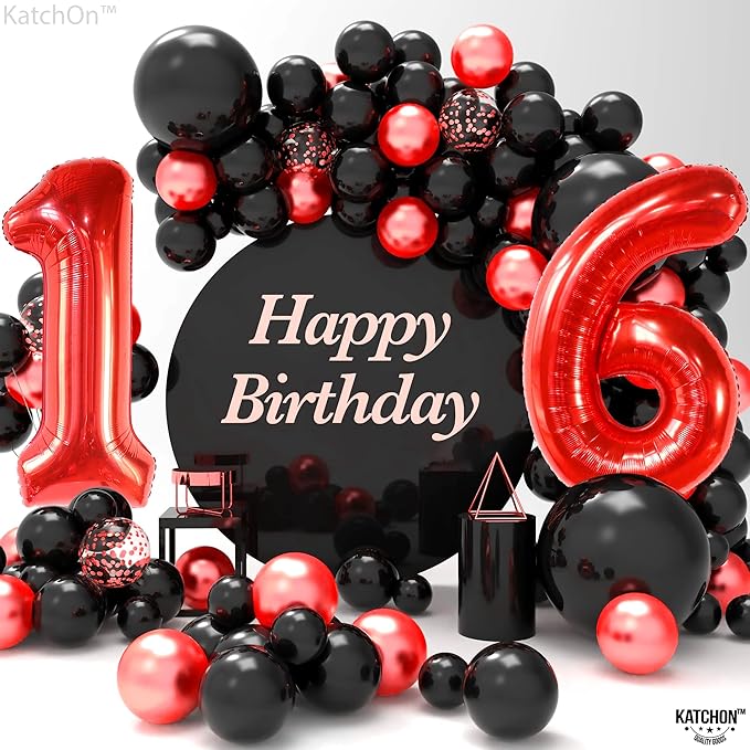 KatchOn, 40 Inch | 16th Birthday Balloons Red - Image 6