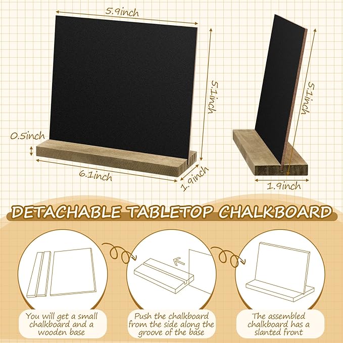 Queekay 36 Pcs Mini Chalkboard Signs Tabletop - Image 2
