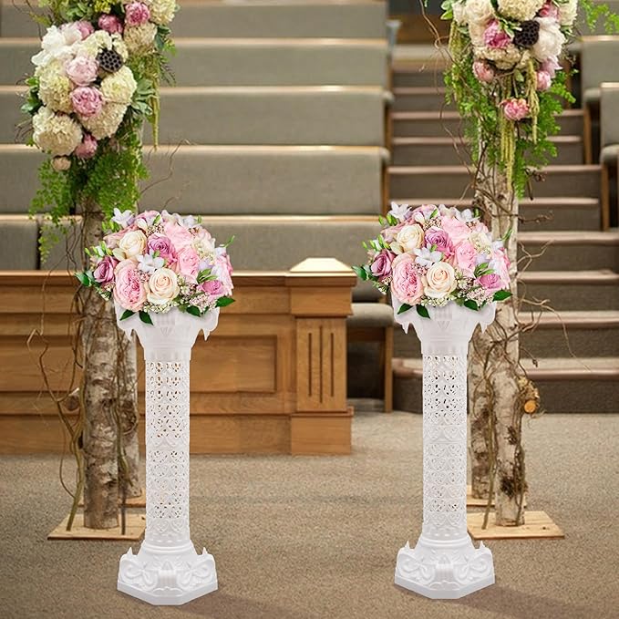 Roman Pillars Decoration Party Flower Pot Columns 10.63x34.65in Set 4Pcs Decor - Image 7