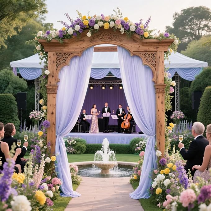 VOK Lavender Wedding Arch Draping Fabric Chiffon Fabric, 29in x 18Ft Sheer - Image 6