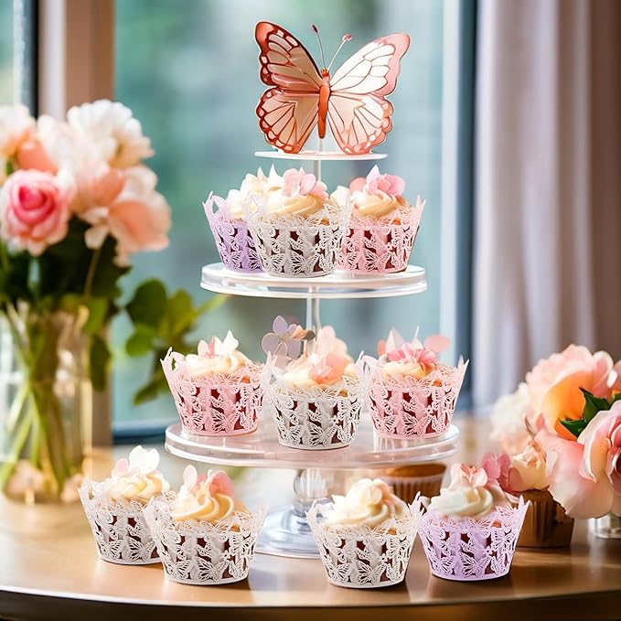 Cupcake Liners, Cupcake Wrappers Artistic Bake Cake Toppers Little Butterfly - Image 2