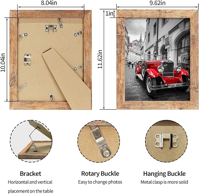 8x10 Picture Frame Set of 4, High Definition Real Glass 8 x 10 Photo Frames - Image 5