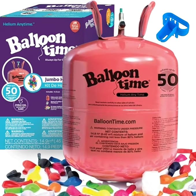 Helium Tank for Balloons At Home, 14.9 Cu Ft Helium Balloon Pump Kit by BLUERIBBON