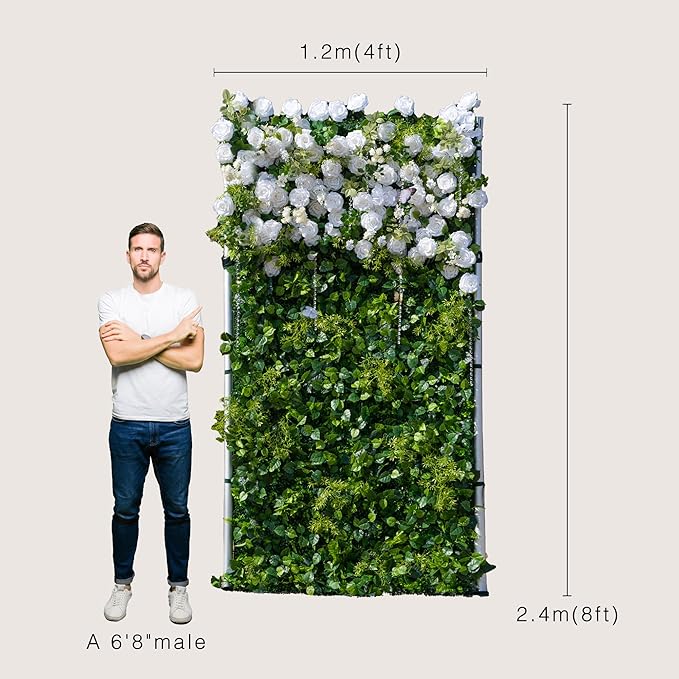 Artificial Flower Wall Panels, Luxury 5D Silk Floral Backdrop Decor - Image 6