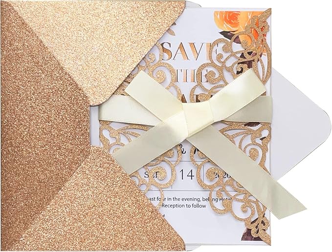 50Pcs Laser Cut Wedding Invitation - Image 4
