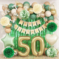 Sage Green 50th Birthday Decorations by KAINSY