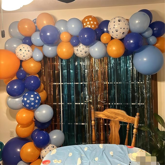 Blue and Orange Balloons Set, 12 Inch Orange Royal Pastel Dark Blue Balloon - Image 7