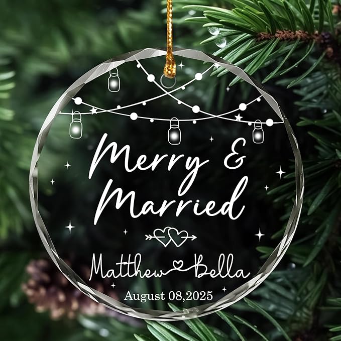 Personalized Wedding Christmas Ornament - Image 7