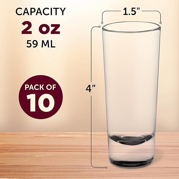 DISCOUNT PROMOS Cordial Shooter Shot Glasses 2 oz. Set of 10, Bulk Pack - Image 5