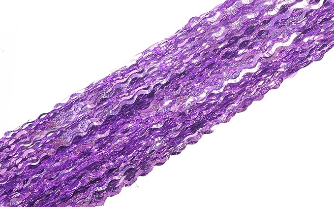 4 Pack Sparkle Wavy Purple Tinsel Curtain Party Backdrop - Image 7