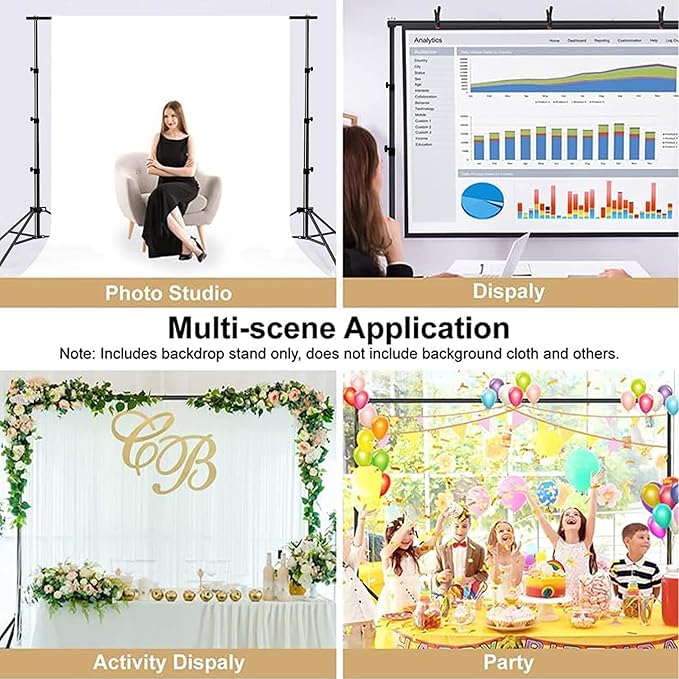 Photo Backdrop Stand 9ft x 10ft Photograhy Adjustable Background Stands Support - Image 8