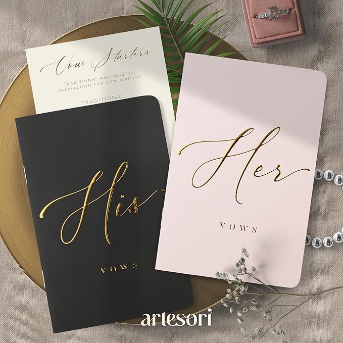 ARTESORI Wedding Vow Book for Her & Him, Soft Touch, 28 Lined Pages, Wedding - Image 6