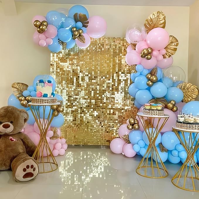 Pink Blue Gold Balloons - Image 5