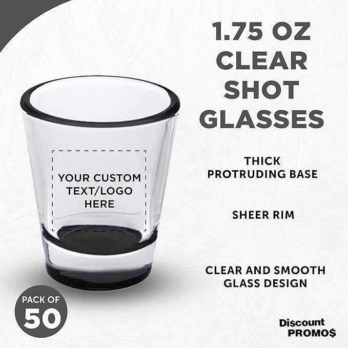 Custom Shot Glasses 1.75 oz. Set of 50, Personalized Bulk Pack - Image 3