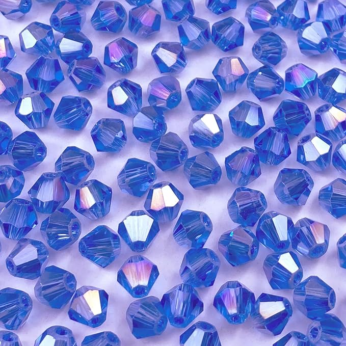 400pcs 4mm Bicone Crystal Glass Beads Loose Spacer Beads Faceted Craft Beads by LIMAOLLY