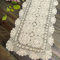 Phantomon Lace Table Runner Rectangular Table Cover Cloth Handmade Crochet by Phantomon