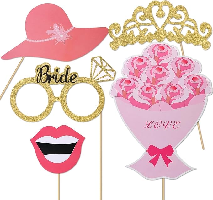 52pcs Wedding Photo Booth Props, Bachelorette Party Photo Booth Prop Kit - Image 5